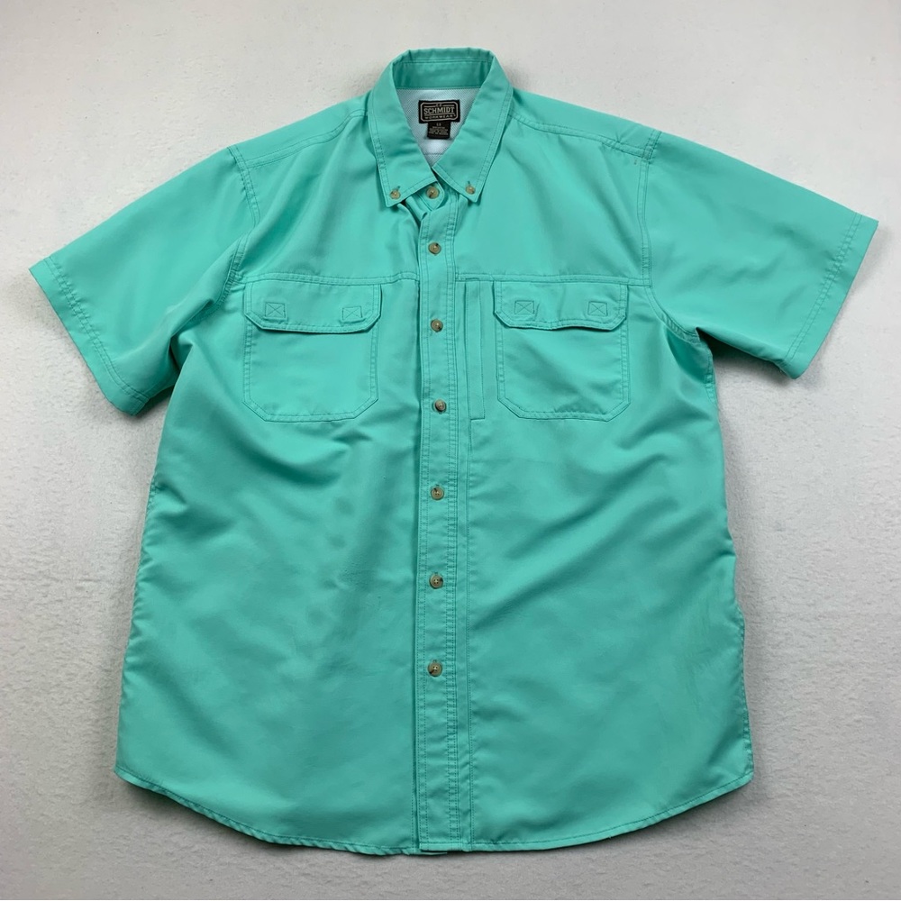 CE Schmidt‎ Shirt Mens Large Green Breathable Vented Performance Fishing
